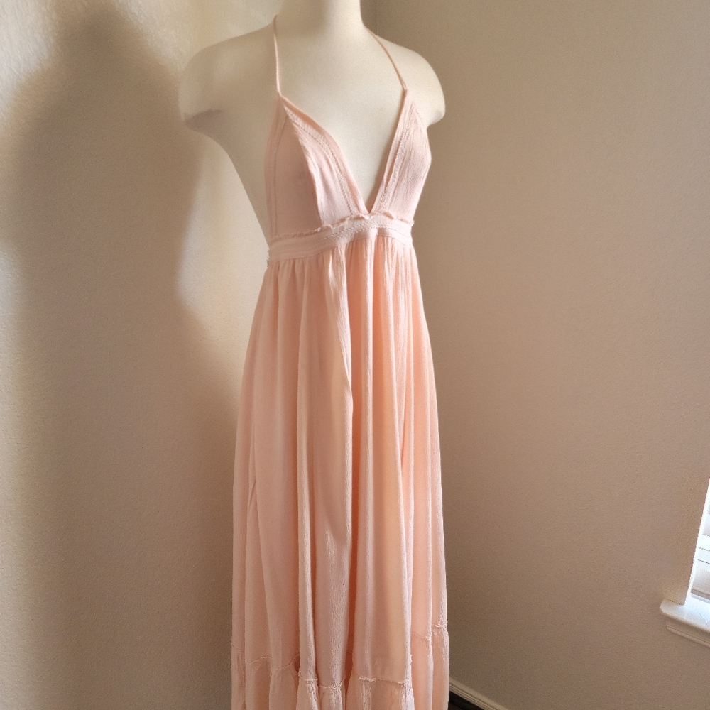 Boho peach maxi dress